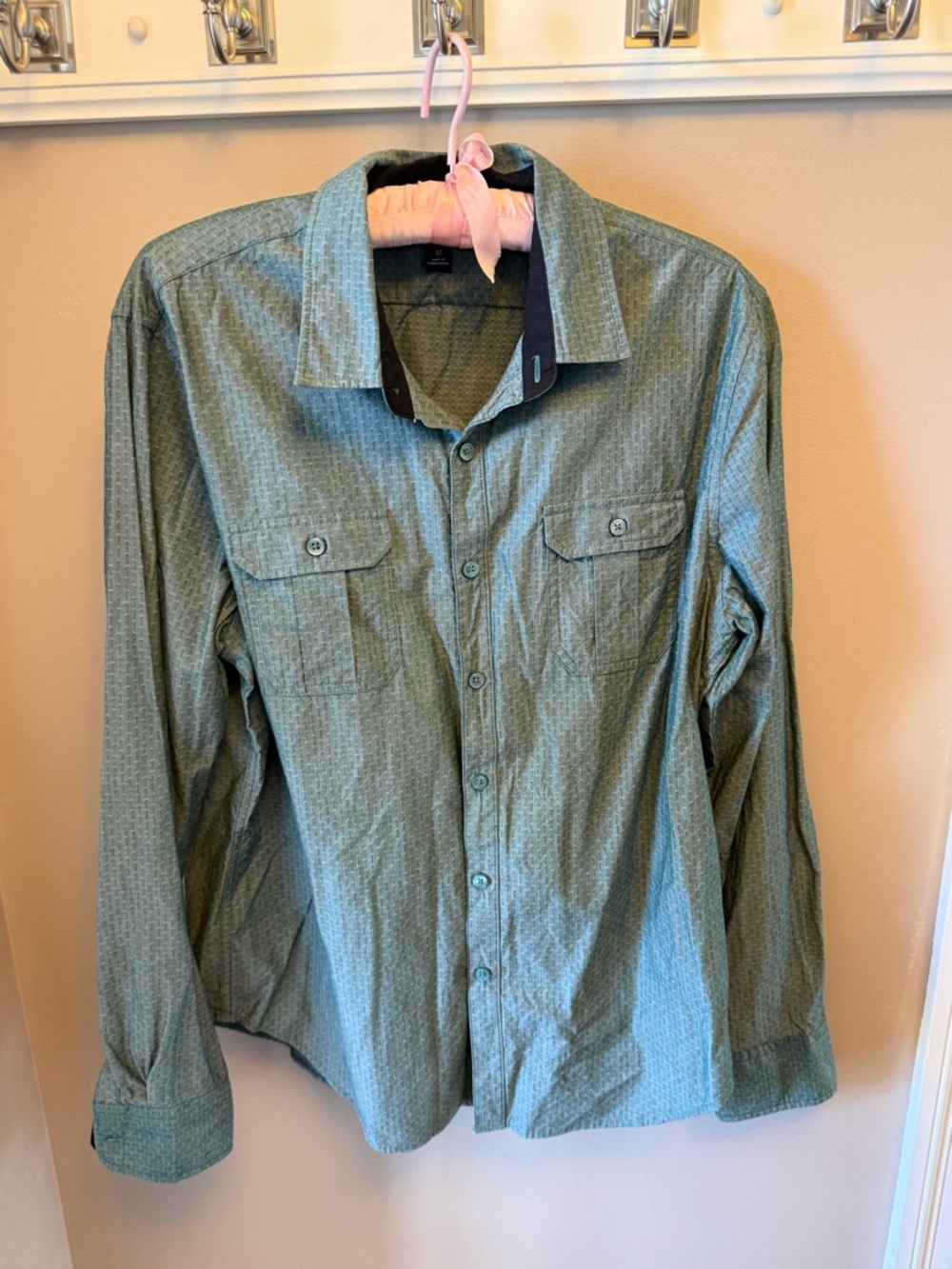 Structure Men's Modern Fit Button-Up in Teal